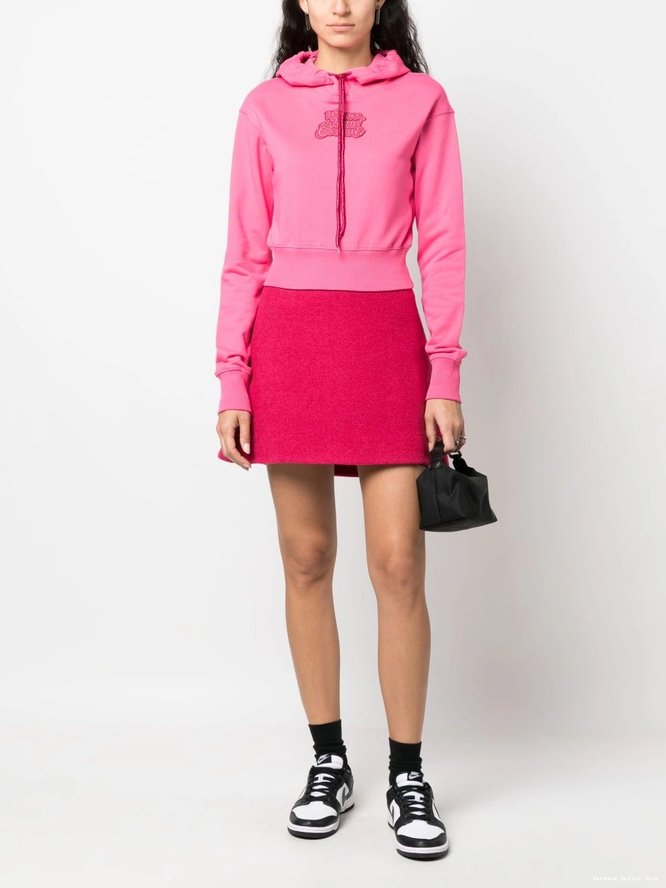 Affordable Versace Jeans logo-embroidered Couture Women hoodie cropped 0718